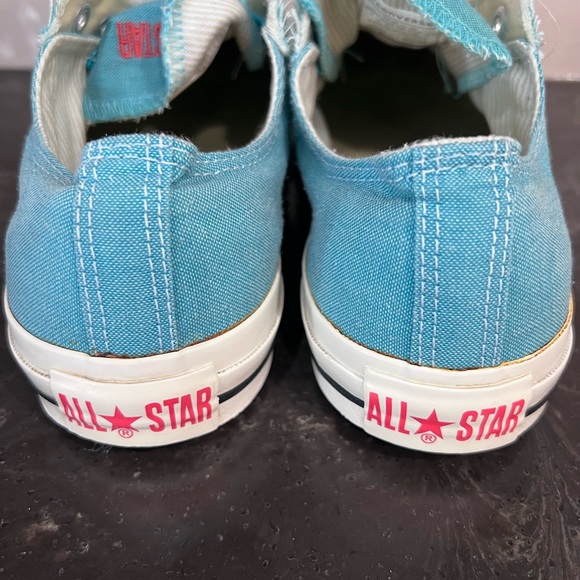 Converse distressed low top no laces womens size 9, Tiffany blue colour - Picture 2 of 5
